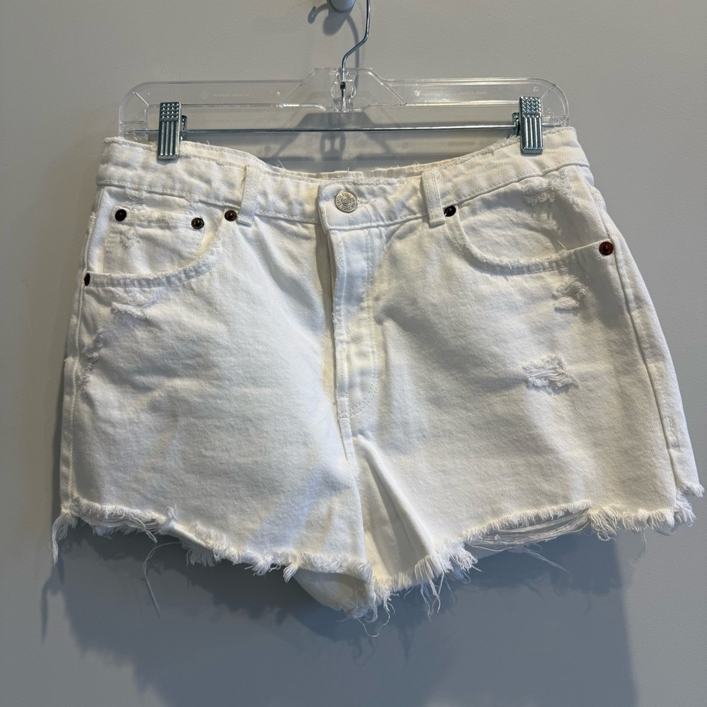 Zara White Denim Shorts